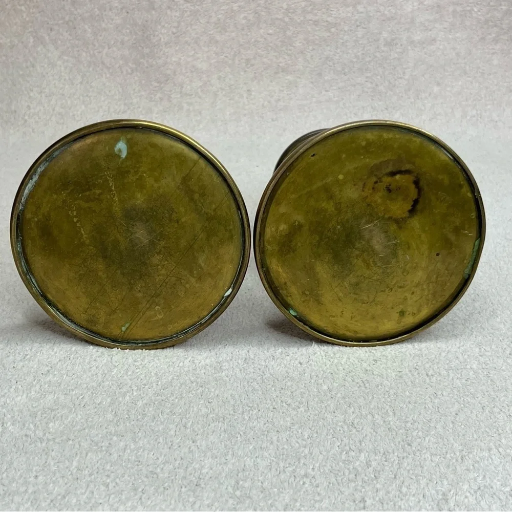 Vintage Brass Candle Holders Pair Mid-Century Modern VTG Retro 60s Traditional